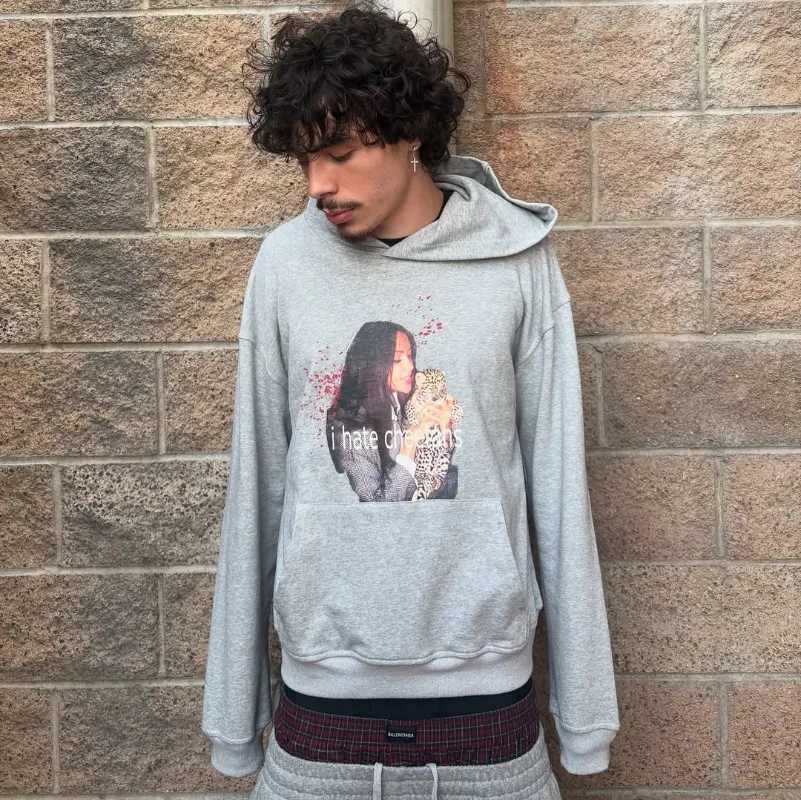 High Street Harajuku Hip-Hop Letter Anime Print Oversized Hoodie Men Y2K Casual Fashion Goth Punk Retro Rock Sweatshirt Women X250718