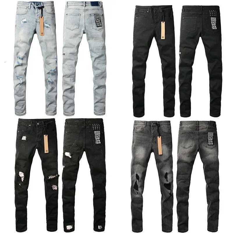 New Cross Jeans Men Fashion Trend Light Blue Stretch Skinny Denim Long Pants Daily Casual Ripped Straight Leg Pants Brand X250718