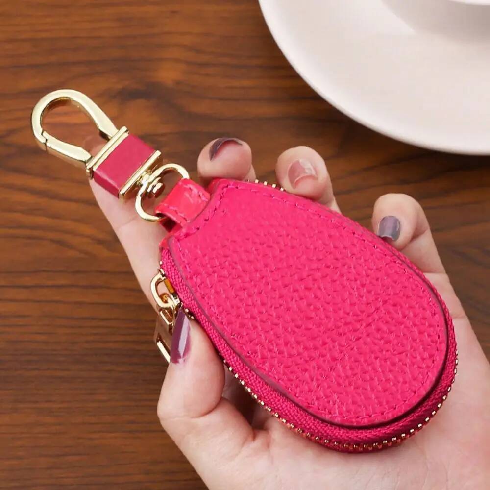 Sturdy Zipper Closure PU Car Storage Durable Ring Compact Coin Purse Bag Charm Ornament Key Holder Household