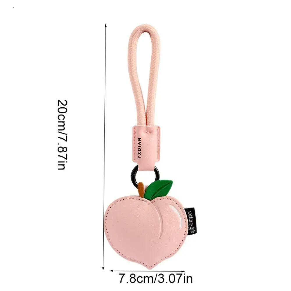 ute Fruit Cherry Keychain Cartoon Lemon PU Leather Bag Pendant Birthday Gifts Peach Car Keyring for Girls/Boys 250717