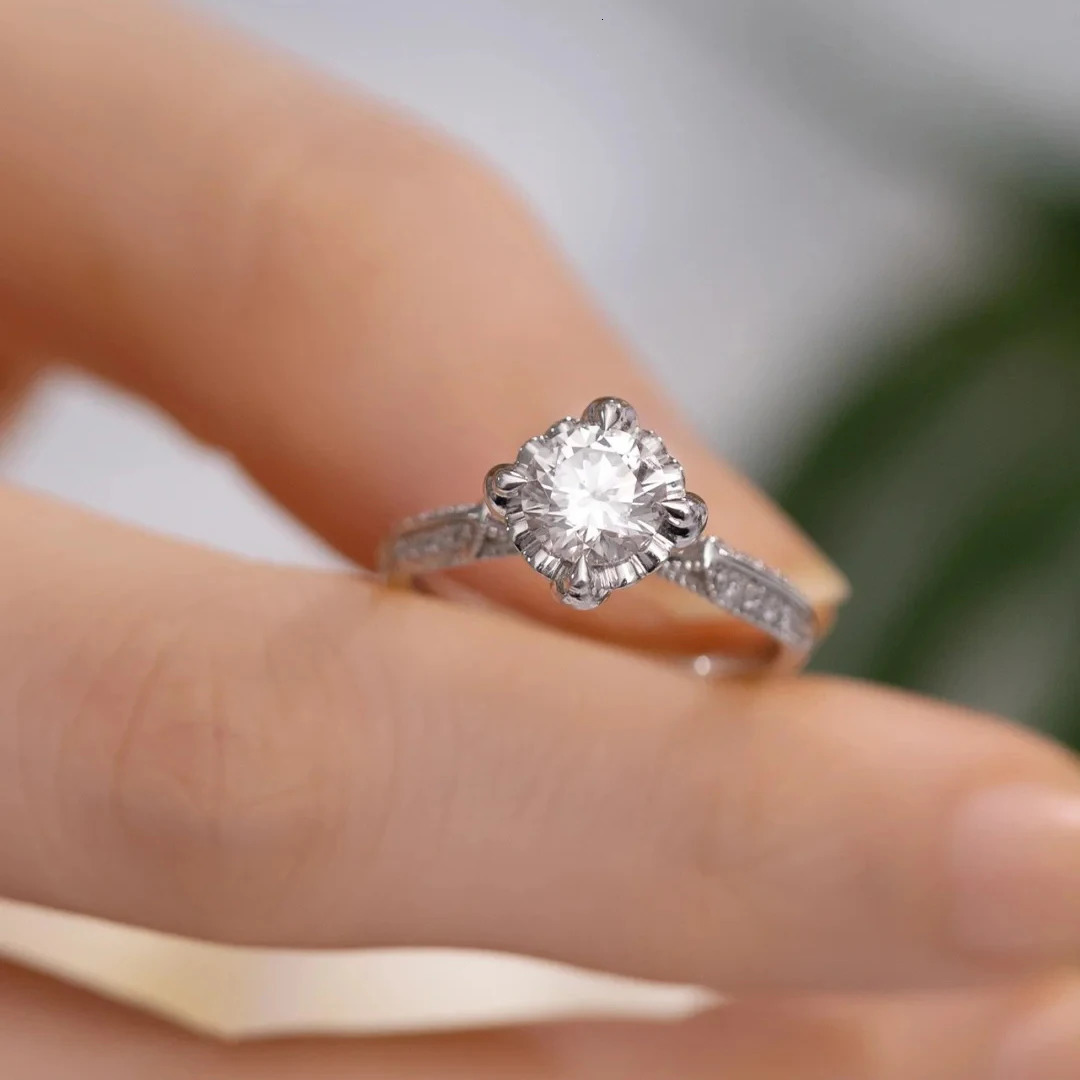 BXINY 1Carat Rings 100% S925 Silver D Color Lab Diamond for Women Wedding Band Gift Fine Jewelry GRA Certified 250712