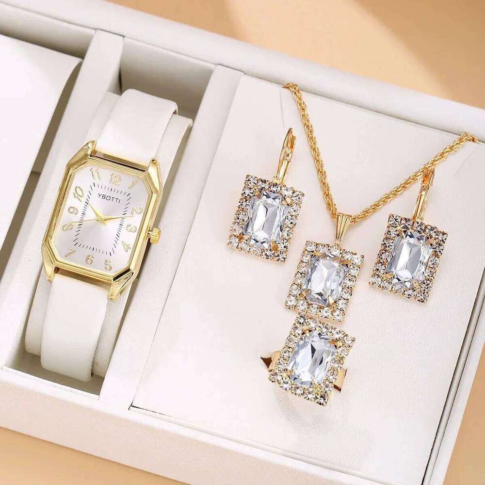 free shipping 6/5/1PCS Fashion Square Women's Watches Brand Ladies Quartz Wristwatch Jewelry Set Classic Simple Femme Relogio Femini