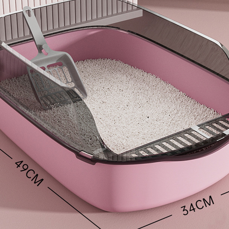 Semi enclosed cat litter box oversized splash proof thickened cat toilet pet supplies cat extra large odor proof hair replacement