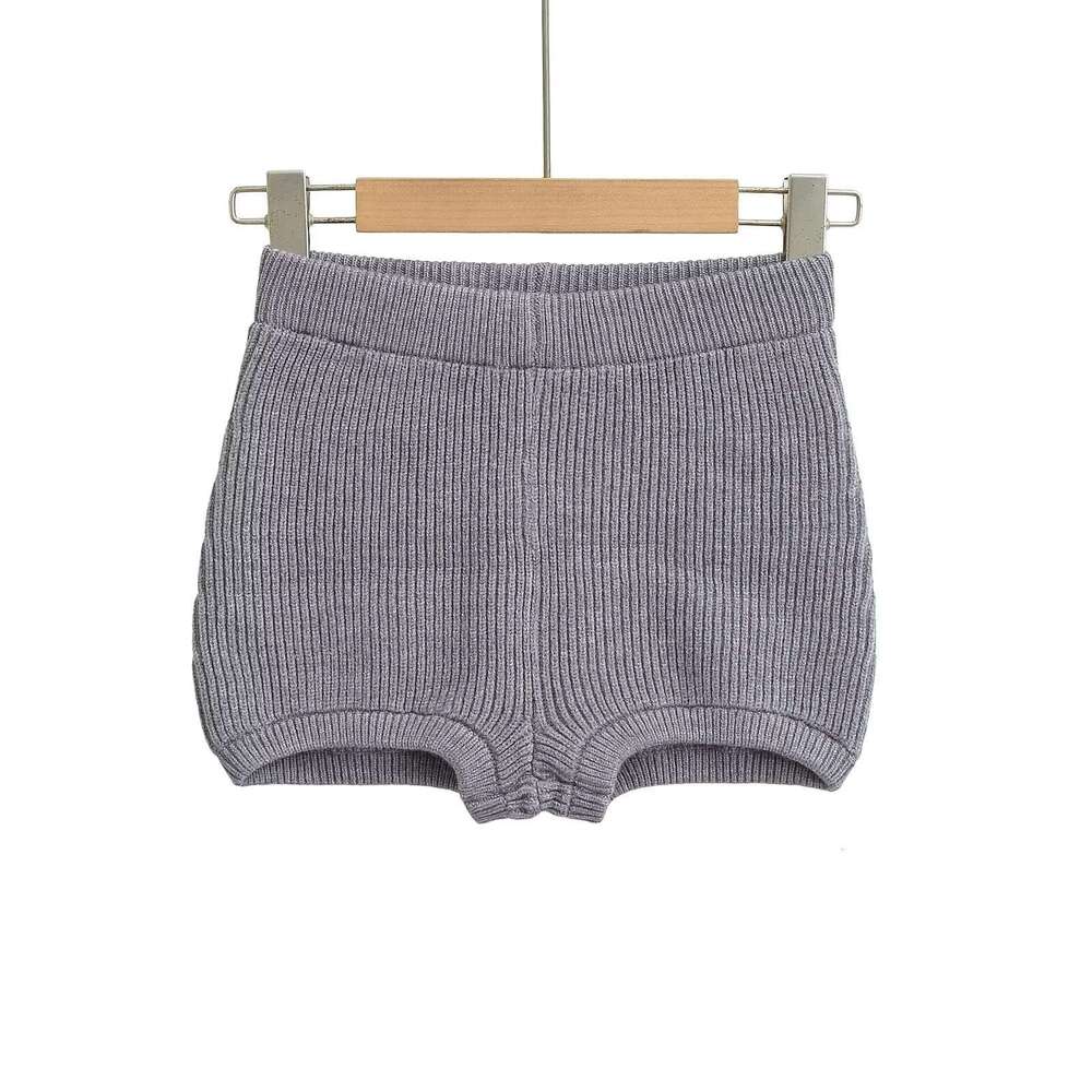American Street Style Blogger High Waist Leg-Lengthening Solid Color Sexy Versatile Knitted Shorts Sweet Internet Celebrity Yoga Hot Pants B5 g5