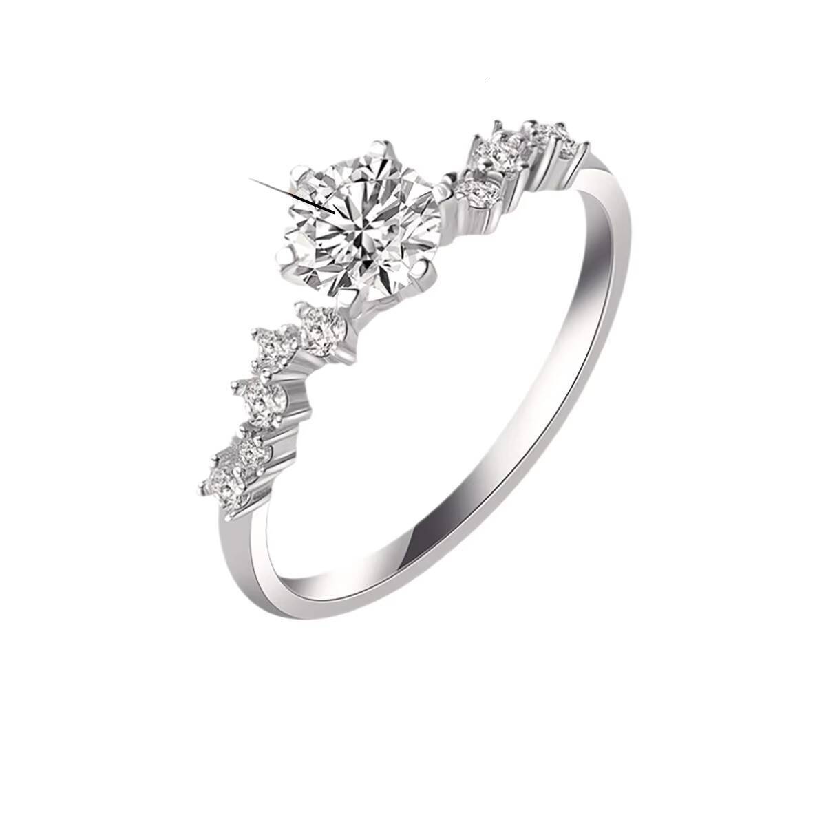 Luxury Jewelry Radiant Six-prong Star-studded Ring Moissanite Engagement Rings 925 Sterling Silver 1ct Ct for Women