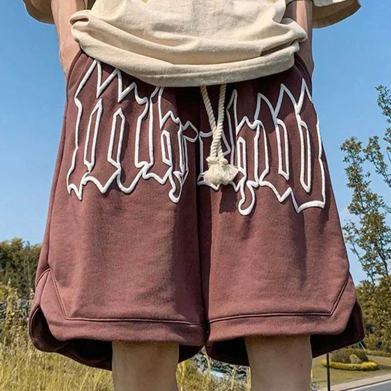 Men Letter Foam Print Shorts Y2k 2025 Summer Casual Fashion Loose Sweatpants Gym Basketball Oversized Shorts Streetwear 8XL W250718