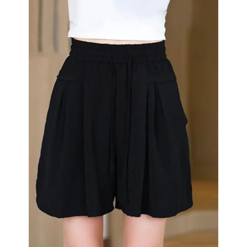 Plus Size Ice Silk Breathable Thin Wide-Leg Shorts for Women Summer New High-Waisted Slimming A-Line Casual Pants