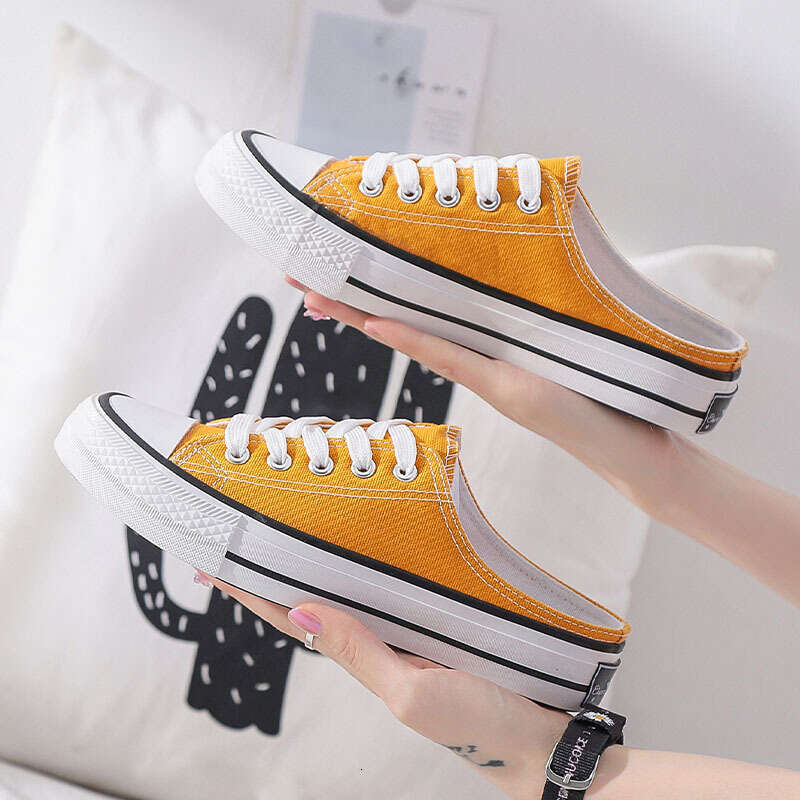 Women's Spring Summer 2024 Canvas Classic Casual Half Slippers Lazy Free shipping Sneakers Ins Style Shoes