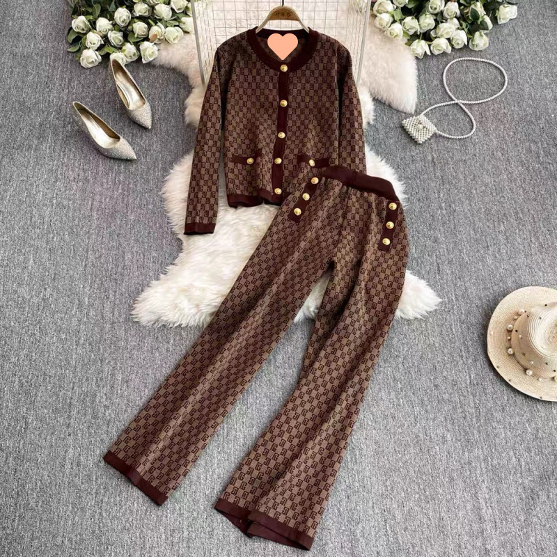 3 Piece Knit Set Women Sexy Vest Long Sleeve Sweater Cardigan Elastic Waist Pants Women's Tracksuit Knitted Chic Suits 250718