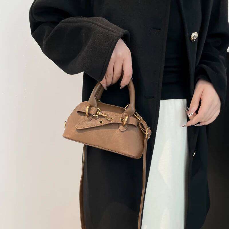 Designer Bag Small Size Top-Handle Bags For Women Belt Buckle Design Mini Shoulder Cross Body Shell Bag Designer Purses And Handbags