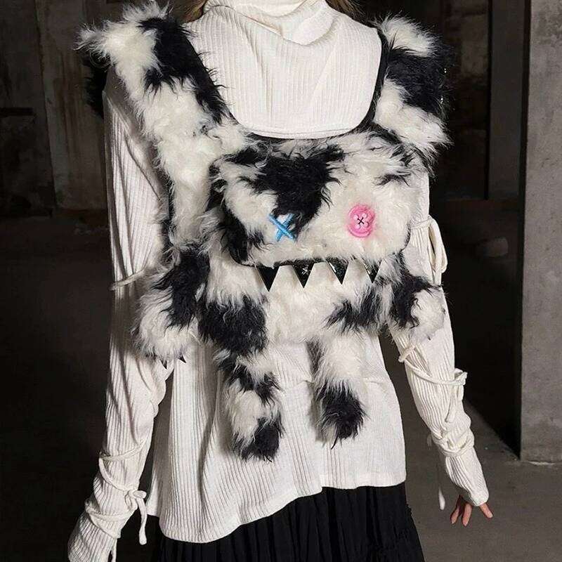 Funny Women Backpacks Furry Monsters Individuality Crossbody Girl Aesthetic Designer Bag Female