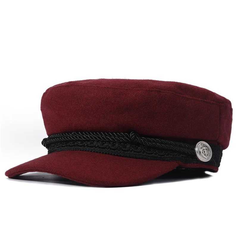 Fashion Women Men Spring Autumn Sailor Black Ladies Beret Top Captain Cap Travel Octagonal Hat L250718