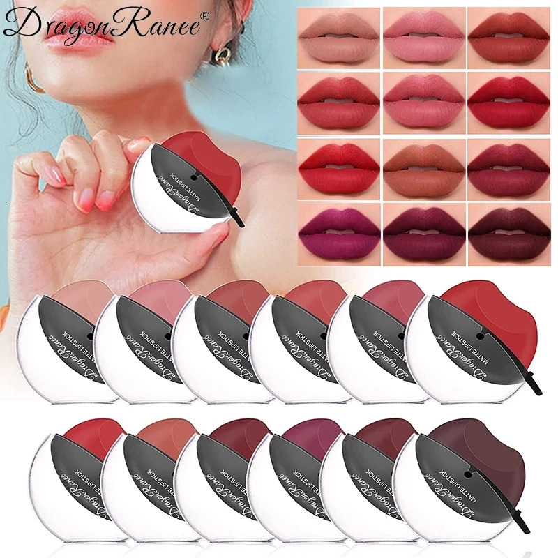 Lip-shaped Lipstick Makeup Temperature Color Changing Lazy Lipstick Velvet Matte Moisturizing Lip Gloss Waterproof Non-stick Cup 250716