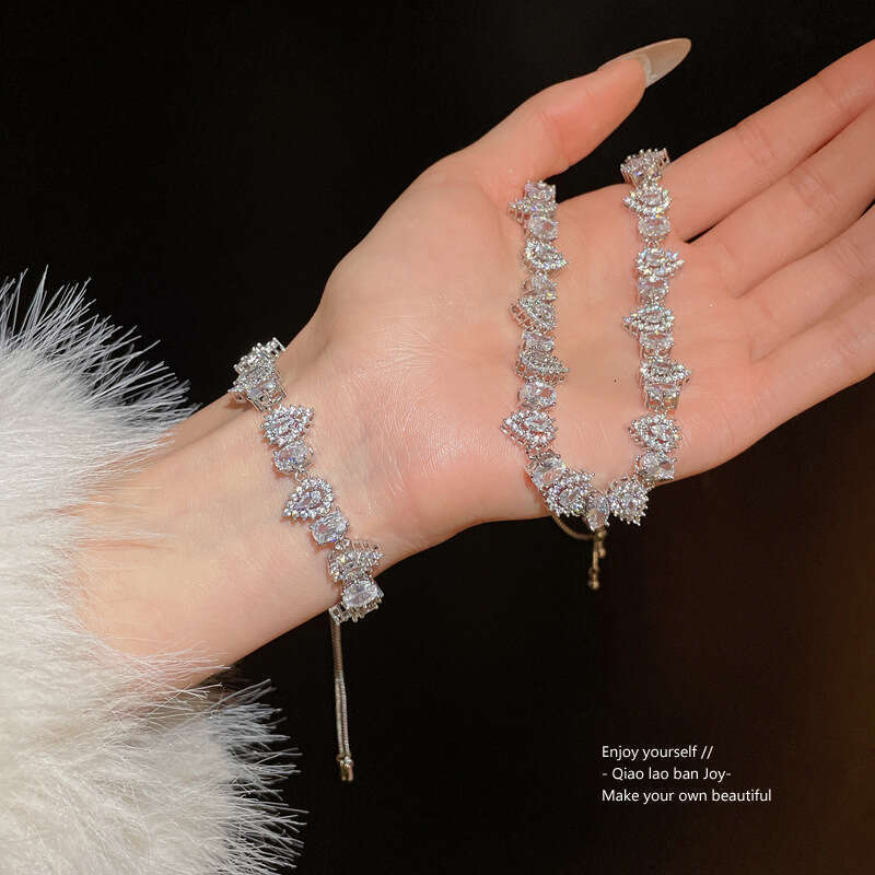 Water Drop Spliced Zircon Bride Wedding Dress Collarbone Chain High-end Light Fashionable Elegant Necklace