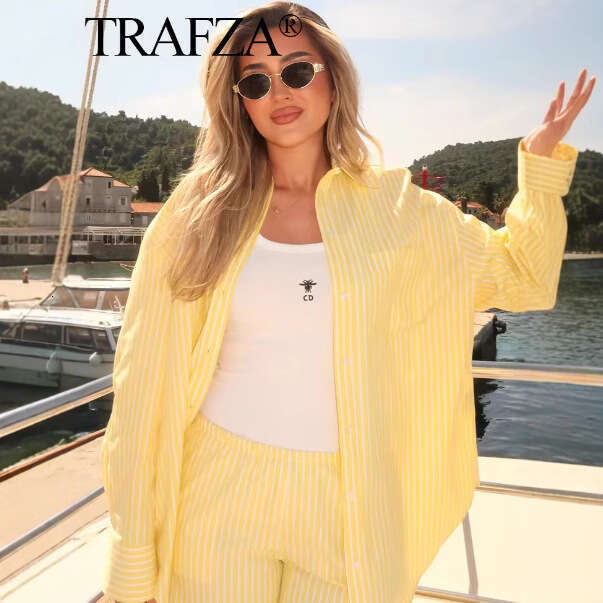 TRAFZA Long Sleeve Summer Sun Protection New French Design Sense Turn-Down Collar Loose Casual Shirt B5