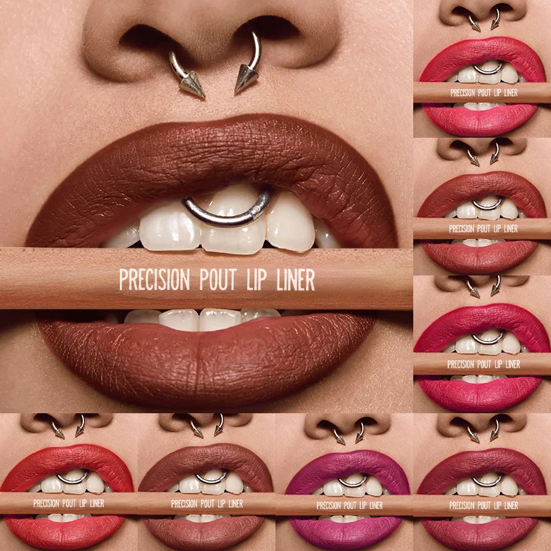 12-Color Velvet Matte Lipstick Liner Red Contour Tint Lipstick-Waterproof Long-Lasting Wear Ideal Gift 250716