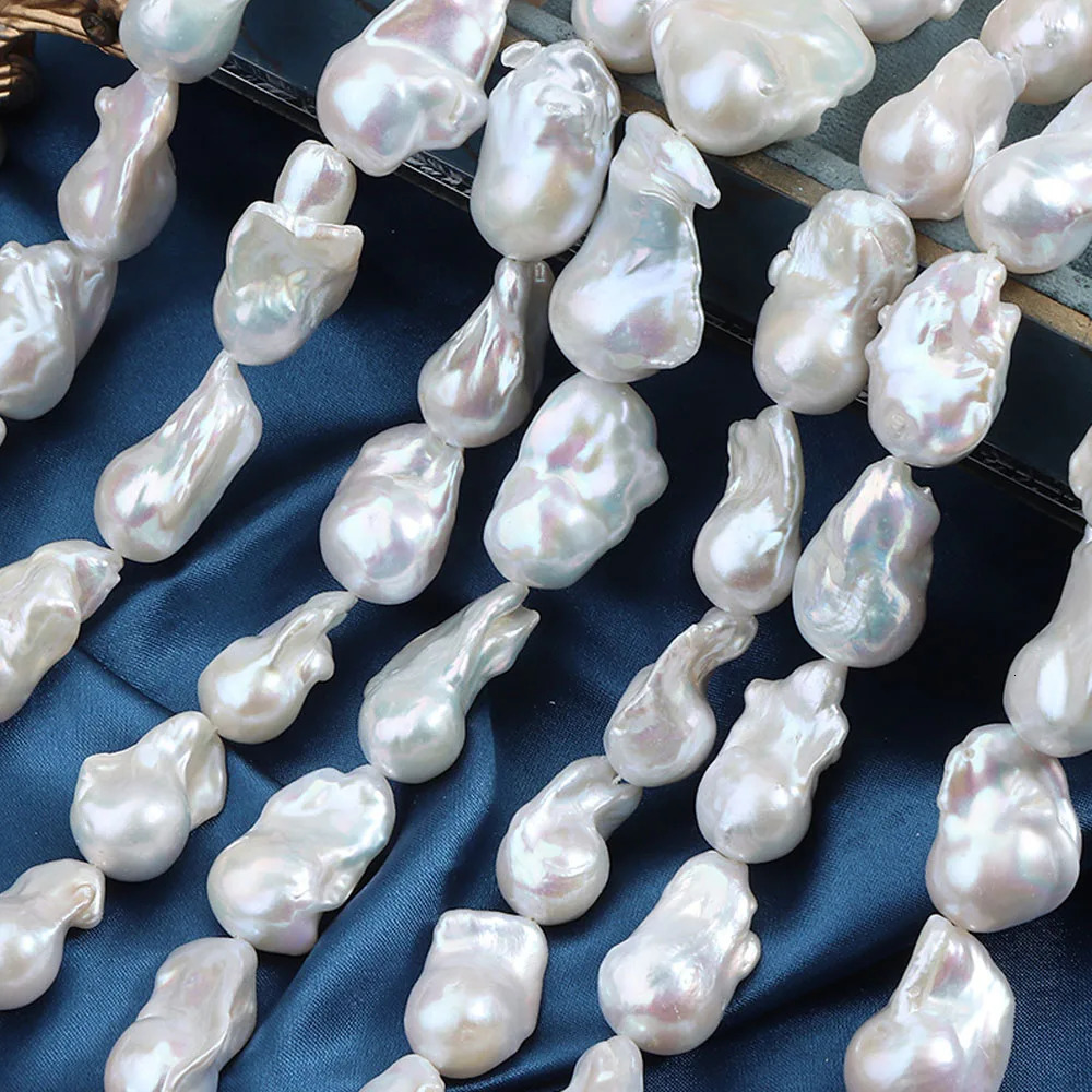 Large Baroque Fishtail Pearl Strand Beads Natural Freshwater Pearls Semi-finished Diy Handmade Jewelry Making Necklace Accessory 250712