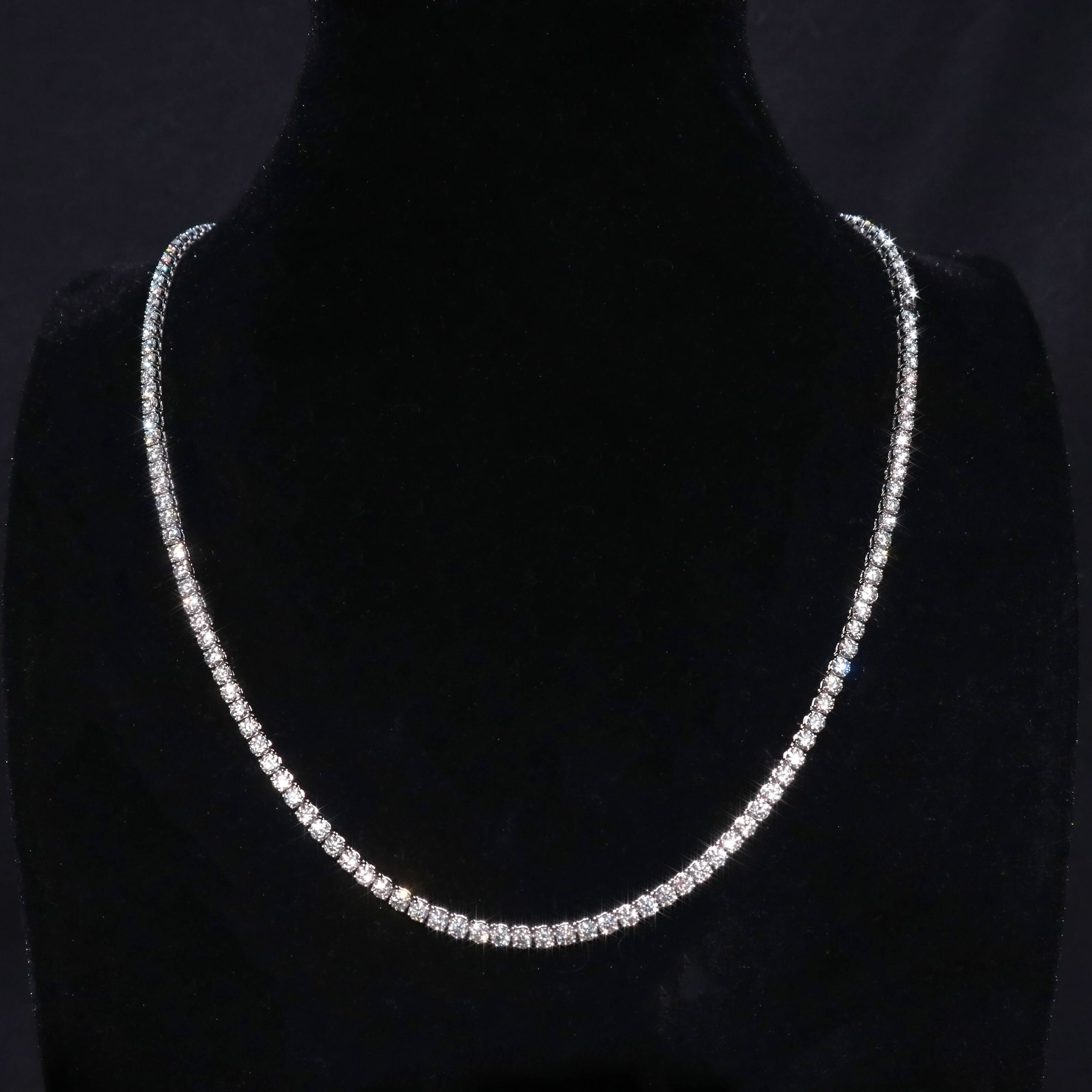 Classic Moissanite Tennis Necklace 4mm 925 Sterling Silver VVS Iced Out Moissanite Tennis Chain