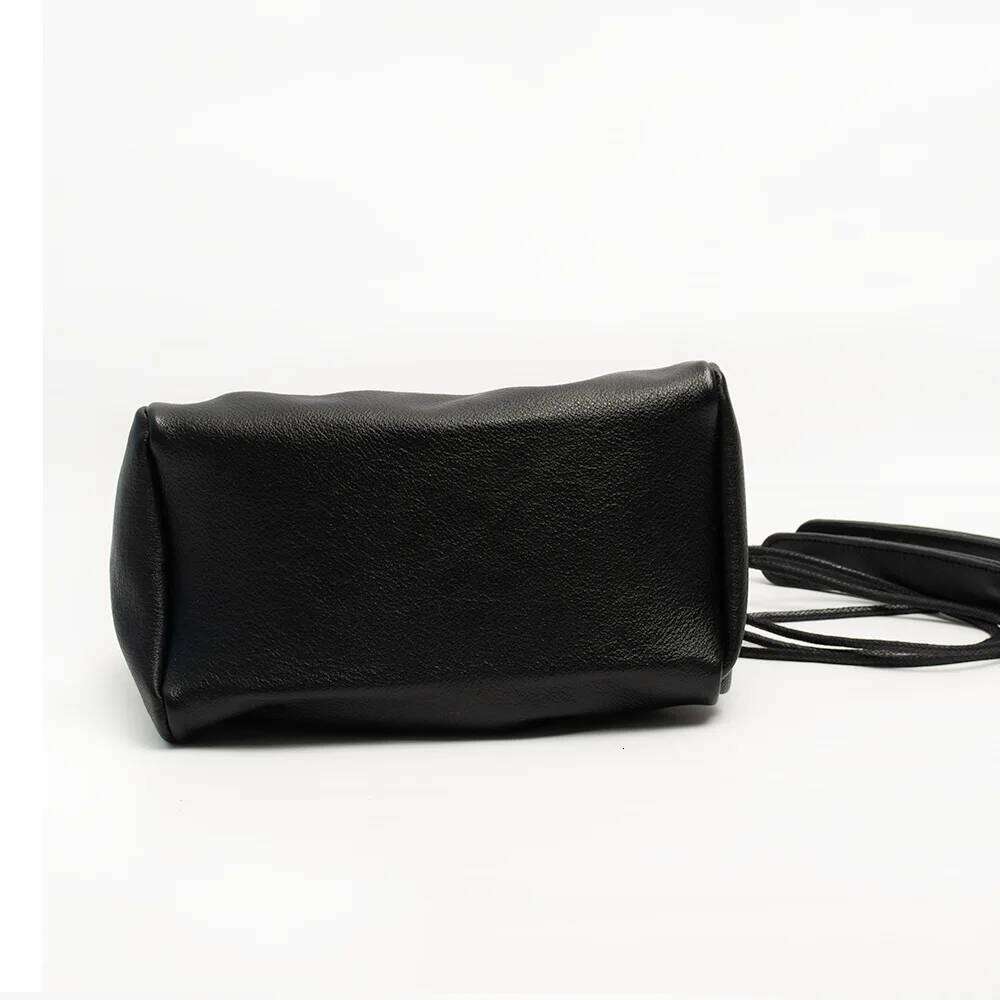 Women's Messenger New Style Simple Fashion Small Black Soft Leather Bag