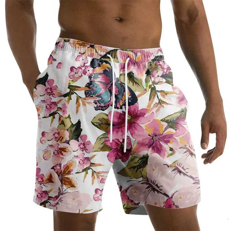 Coconut Leaves Mens Flowers Beach Briefs Summer Big Size Swimwear Men Board Shorts Casual Hawaiian 3D Holiday Trunks Stripe W250718