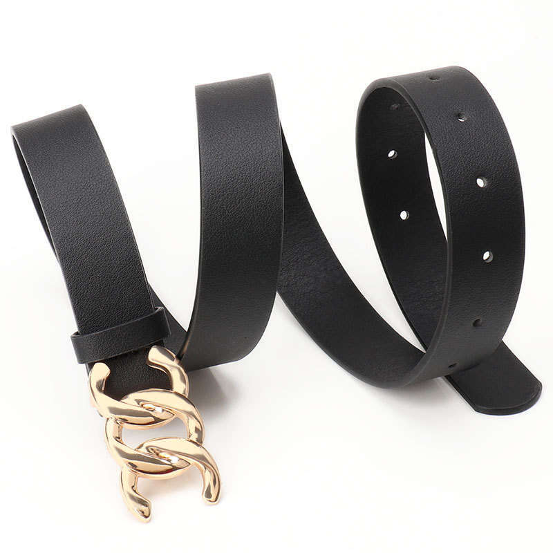 High-end Commuting Style Women's Versatile Coat Jeans Decorative Melard Alloy Plate Buckle Waist Belt for Women