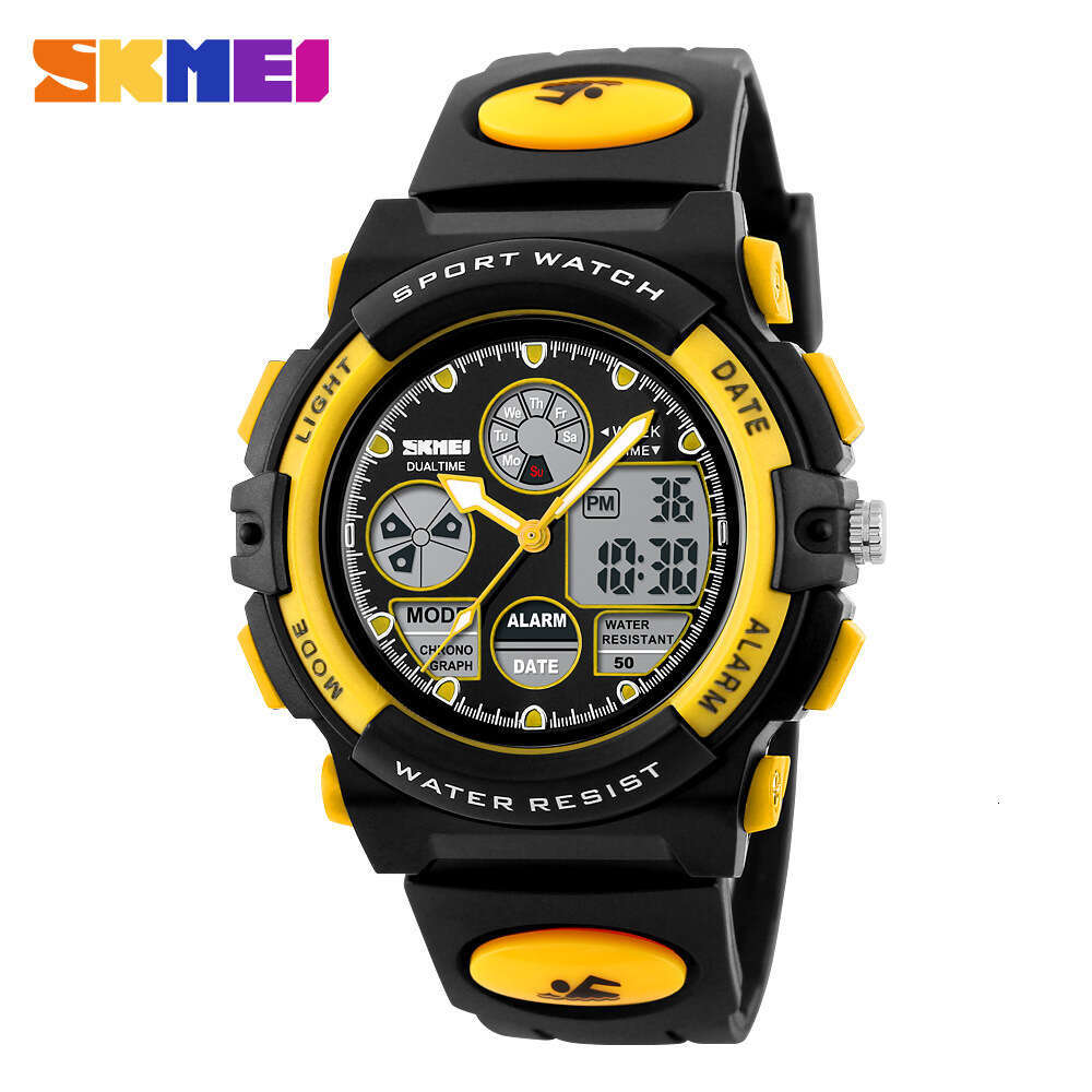 Shikomei Dual Movement Children's Student Model Multifunctional Luminous Waterproof Electronic LED Watch for Boys