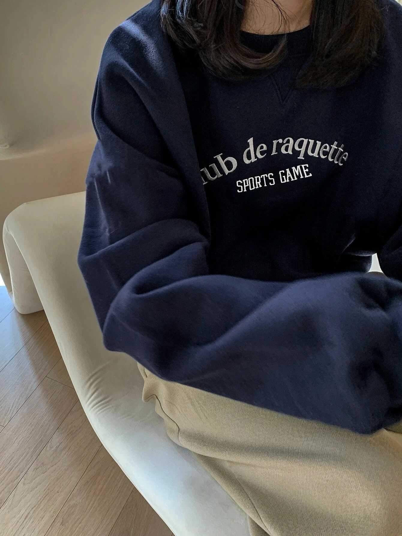 Club De Raquette Letter Printing Womens Hooded Harajuku Oversize Hoodies Fashion Fce Hoodie Autumn Casual Women Clothing XJ250717