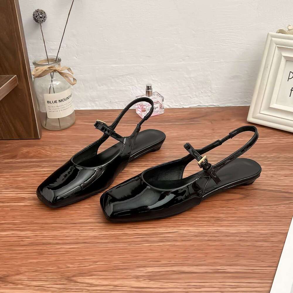 2025 Spring New Style Backless Closed-Toe Sandals for Women Designer French Square-Toe Low-Heel Comfortable Women's Shoes