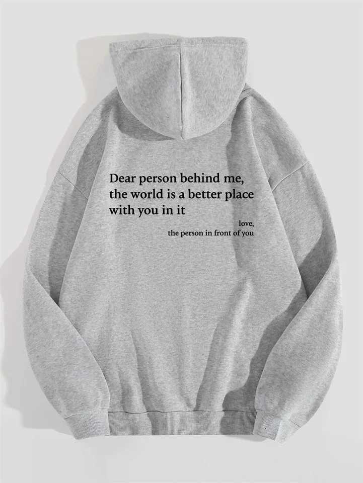 Autumn Y2k Hoodies Young Lady Printed Letter Dear Person Behind Me Creativity Pullover Clothing Street Loose Sweatshirts Womens XJ250717