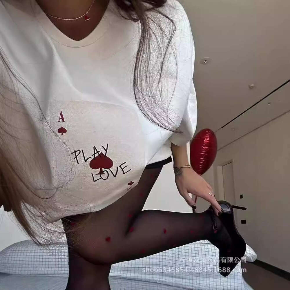 New Pure Cotton Short Sleeve Top Niche Print Round Neck T-Shirt Loose Soft Ins Style Women's Clothing B5