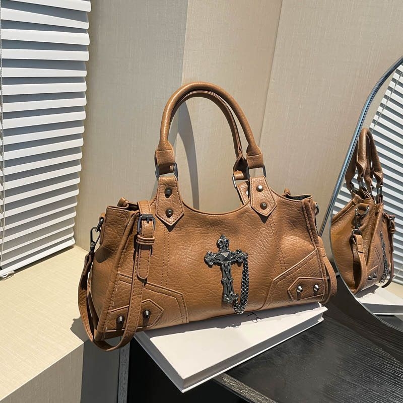 Small - niche motorcycle bags, women's cross - body bags 2025 new style hot girl bags under - arm bags high - end sense single - shoulder bags