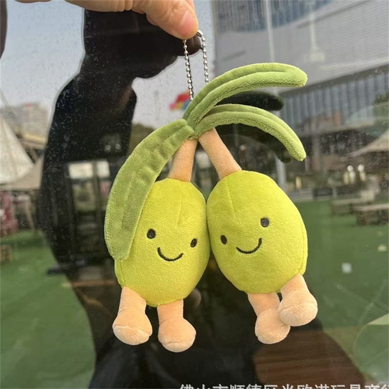 Creative Jell ycat Green Olives Pendant Keychain Cute Green Plush Toy Birthday Gift Bag Hanging 250717