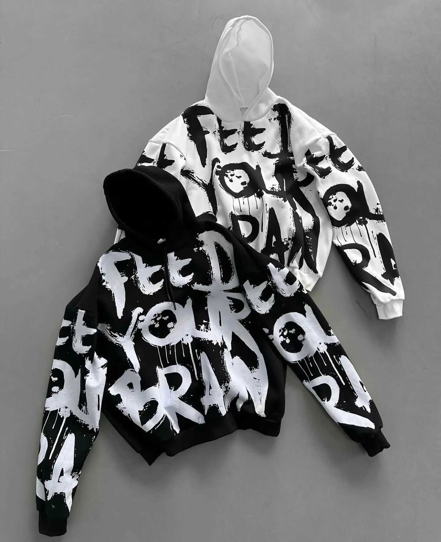 Trendy Street Letter Graffiti Print Hoodie Classic Retro Skateboard Hip Hop Street Casual Oversized Sweatshirt Harajuku Sports X250718