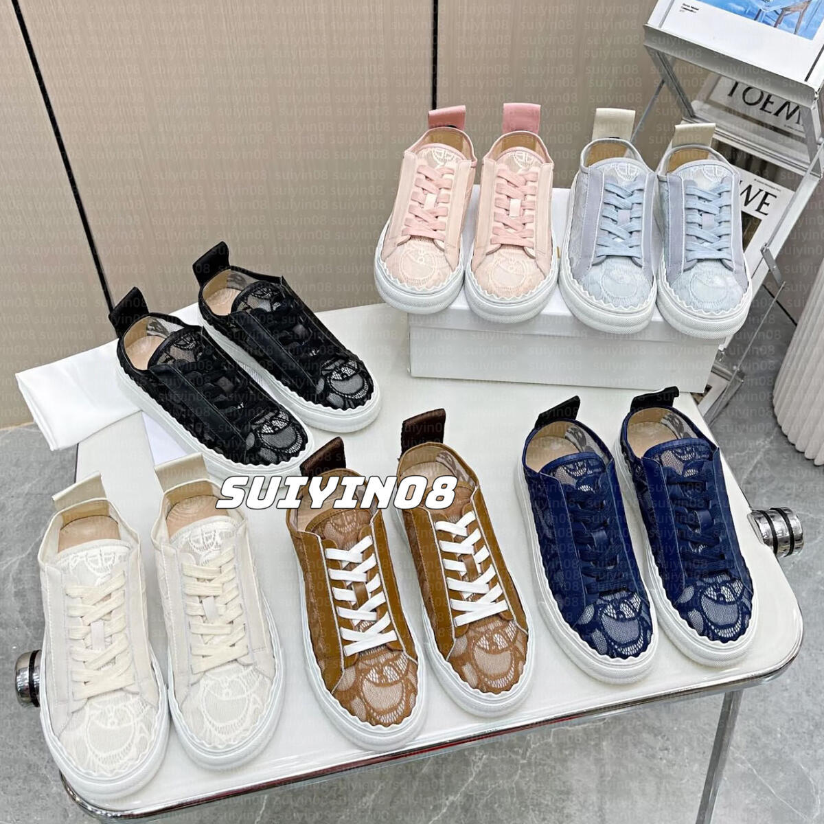 Designer Sneakers Laurens Canvas Shoes Women Low Top Sneakers Casual Womens Shoe Sexy Summer Breathable Trainers Platform Trainer