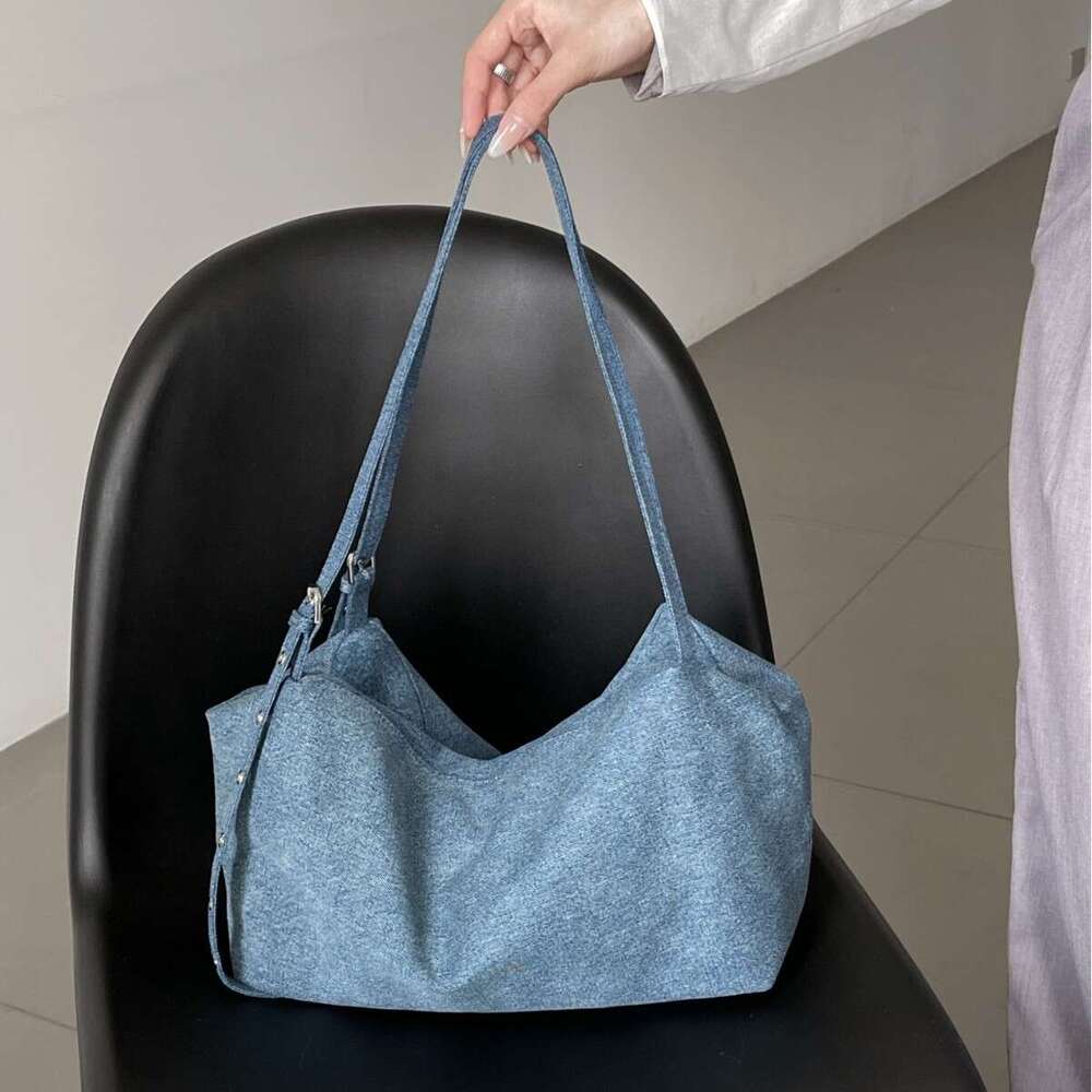 Crossbody denim bag retro tote bag women's underarm bag large capacity 2025 fashion