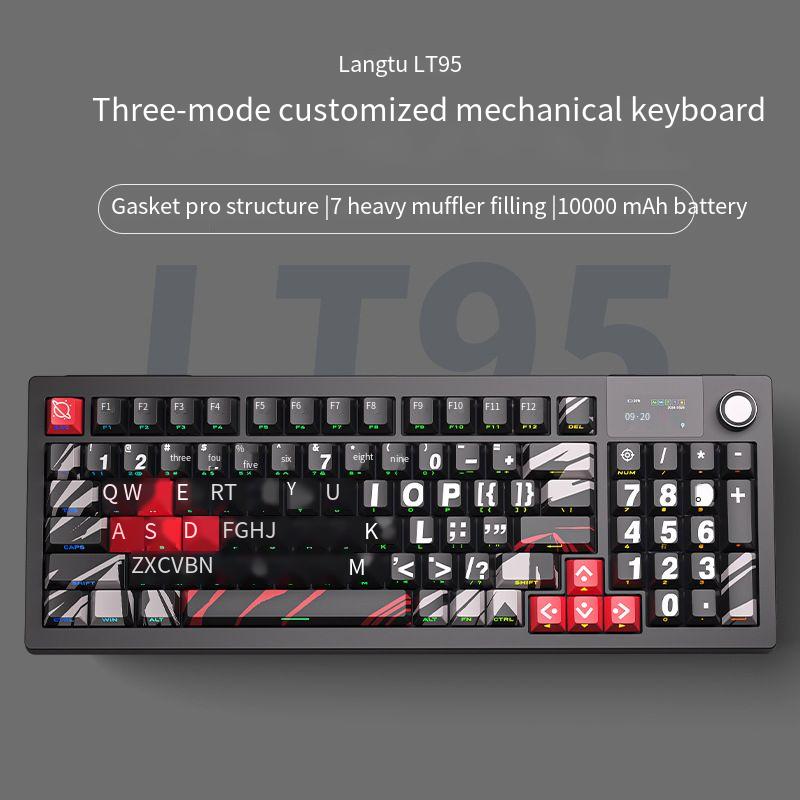 Designer Famous Brand Langtu LT High Value Gaming E Sports Mechanical Customizable Tri Mode Wireless Bluetooth Typing Office Keyboard