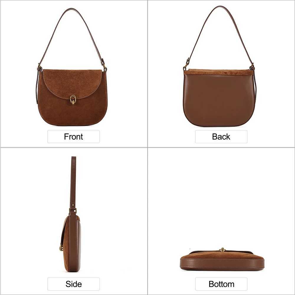 Women Bags Genuine Leather Brown Suede Women Totes Gold Women Shoulder Bags FAshion Women Handbags Z250718