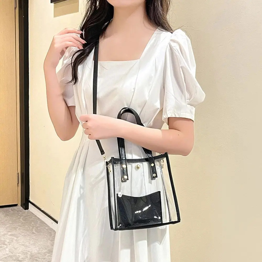 PVC Jelly Handbag Waterproof Lightweight Transparent Jelly Bag with Small Bags Shoulder Bag Casual Women Crossbody Bags 250714
