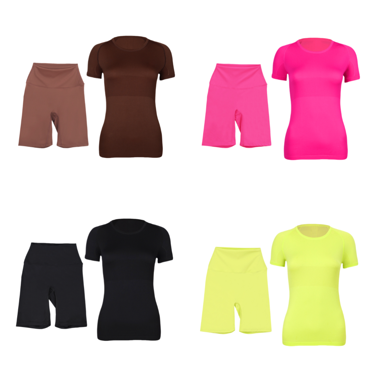 Women Yoga T-Shirts set High-Elastic Breathable Running Top Quick Drying Seamless Short Sleeve Sport-Cycling Wear good