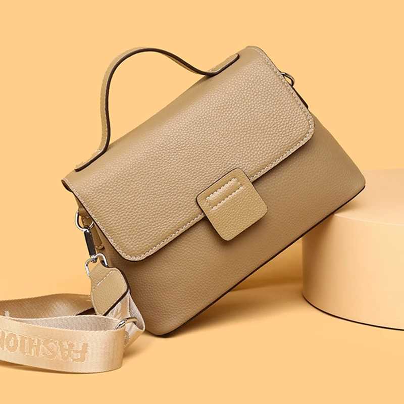 Solid Genuine Leather Ladies Handbag Female Messenger Tote Sac High Quality Cow Leather Shoulder Crossbody Bag For Women Z250718