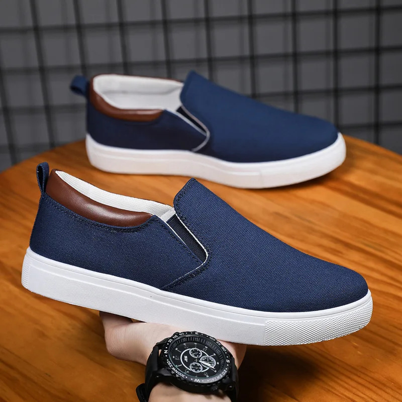 Men Casual Shoes 2024 Male Sneaker Canvas Boys Fashion Slip-on Vulcanized Flats Non-Leather Casual Shoes Men Zapatos Hombres 250716