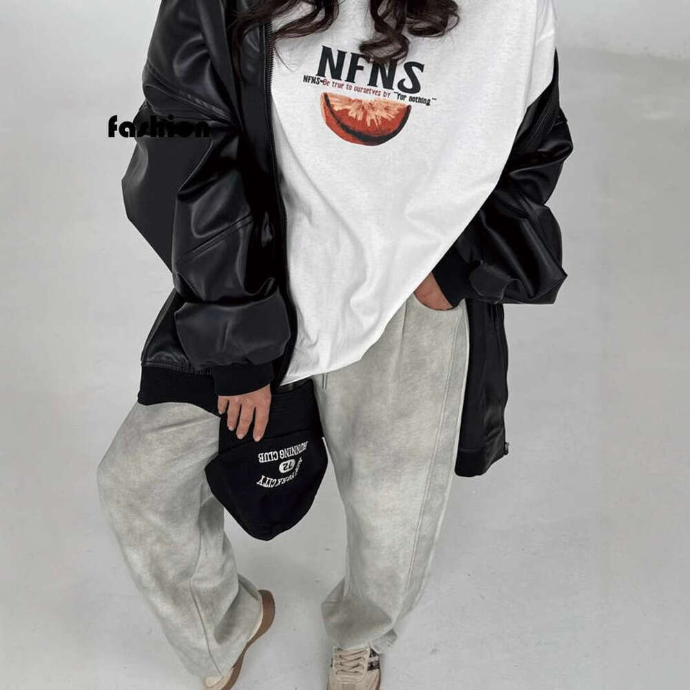 Minimalist Text Print T-Shirt For Women, Summer Versatile Loose Round Neck Pure Cotton Short Sleeve Top B5 j7