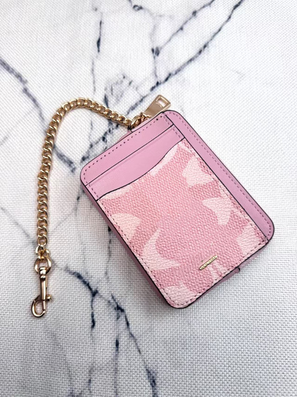 Designer Bag Charm cherry Essential Chain Card Case In Signature Co ch Keychain Card Holder Of Women Chain Extra mini Case Zipper Card Holder Wallet Purse Coin Wallet