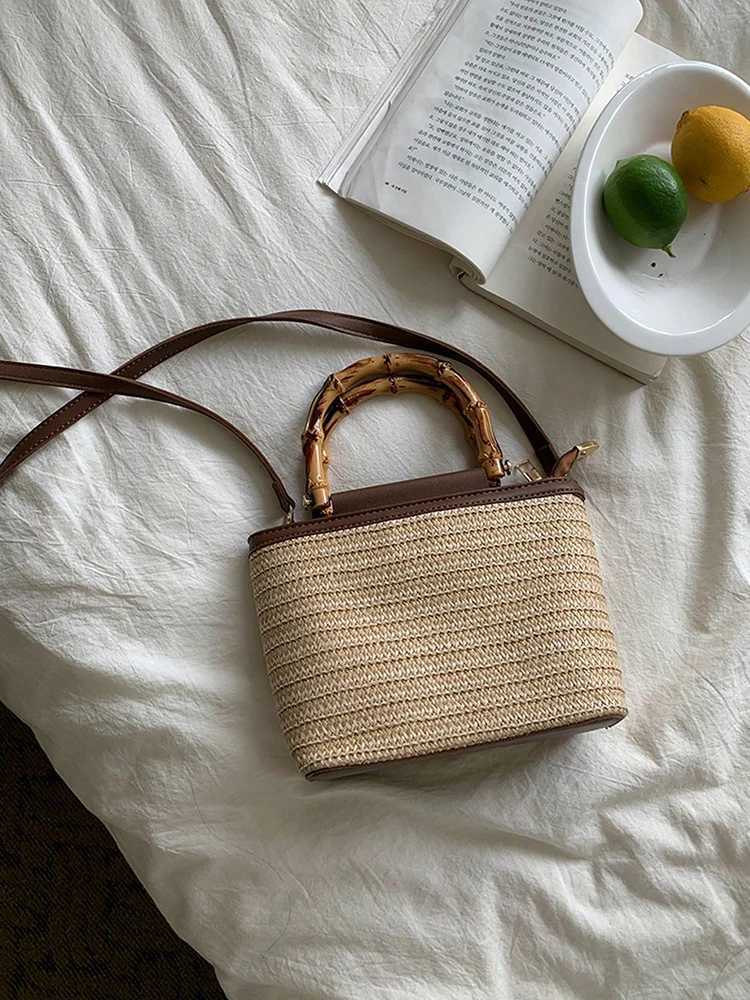 2025 new summer woven bag fashion crossbody bag bucket bag shoulder bag casual womens daily commuting bag beach bag handbag Z250718