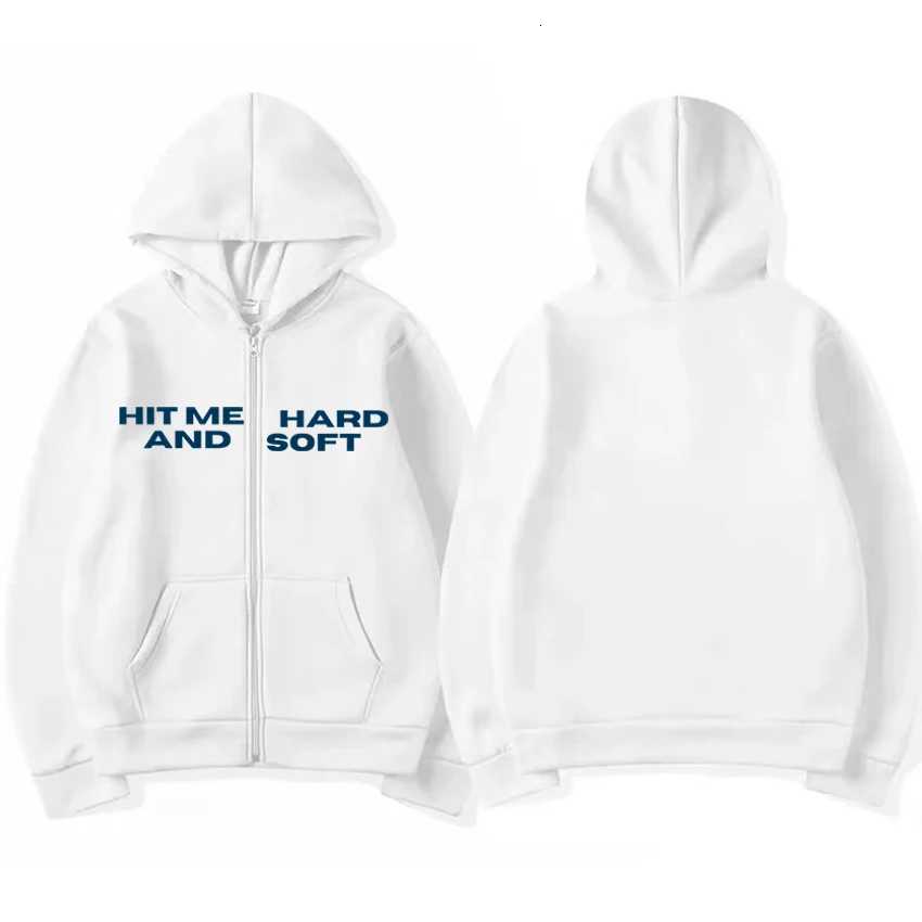 Hit Me Hard and Soft 2025 Tour Zipper Hoodie Coat Men Women Vintage Casual Oversized Fashion Loose Unisex Fleece Zip-Up Jacket X250718