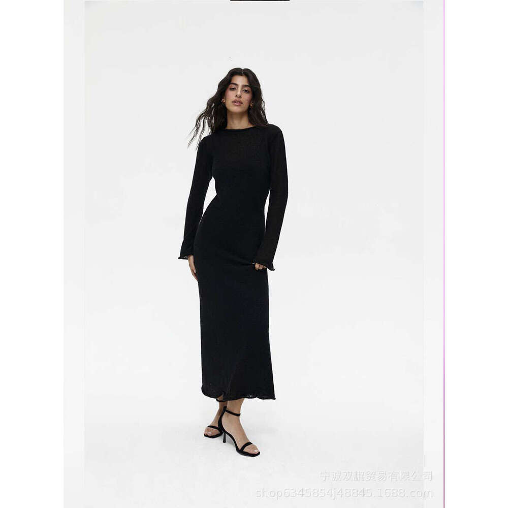 Hollow Out Long Dress + Tank Top Set For Women Soft Knitted Cover-Up Vacation Style B5