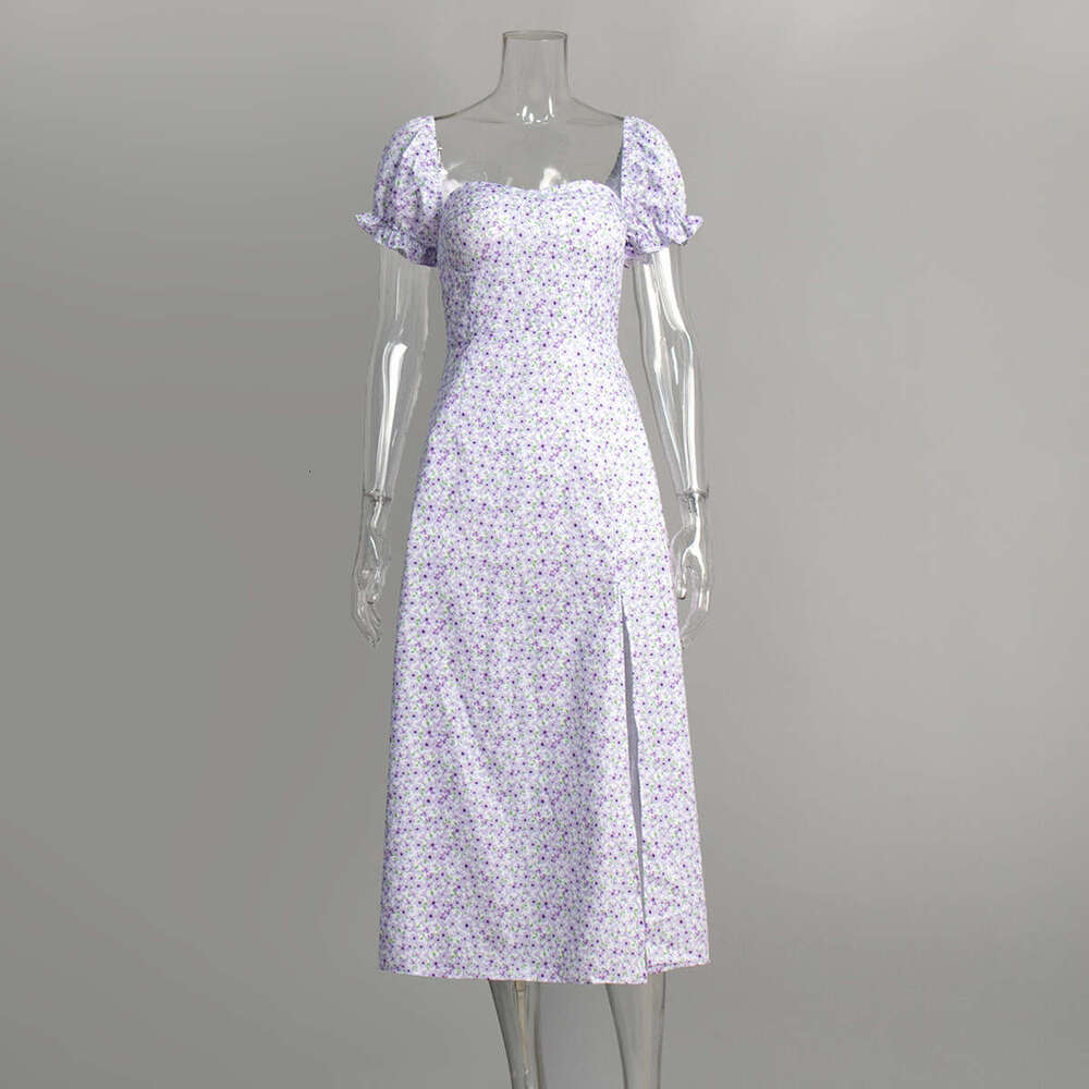 Off-Shoulder Floral Summer New Sexy Split Slim Fit Elegant Long Dress B5