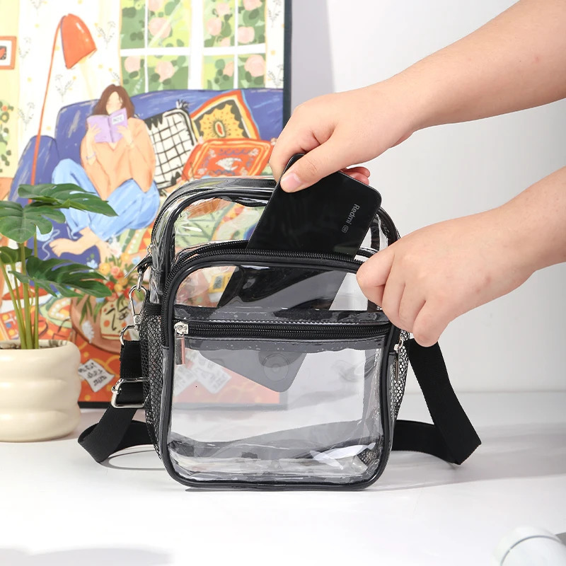 Pvc Women Transparent Pouch Lightweight Casual Waterproof Shoulder Bags Transparent Pvc Bags Travel Shoulder Bag For Kids 250714