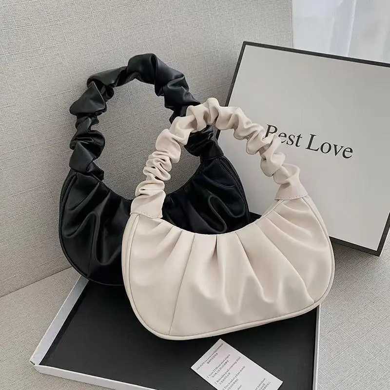Fi Pleated Handlebags for Women PU Cloud Bags Leisure Armpit Bag Shopping Shoulder Bags Dumpling Handbag Female Hand Bags XJ250718