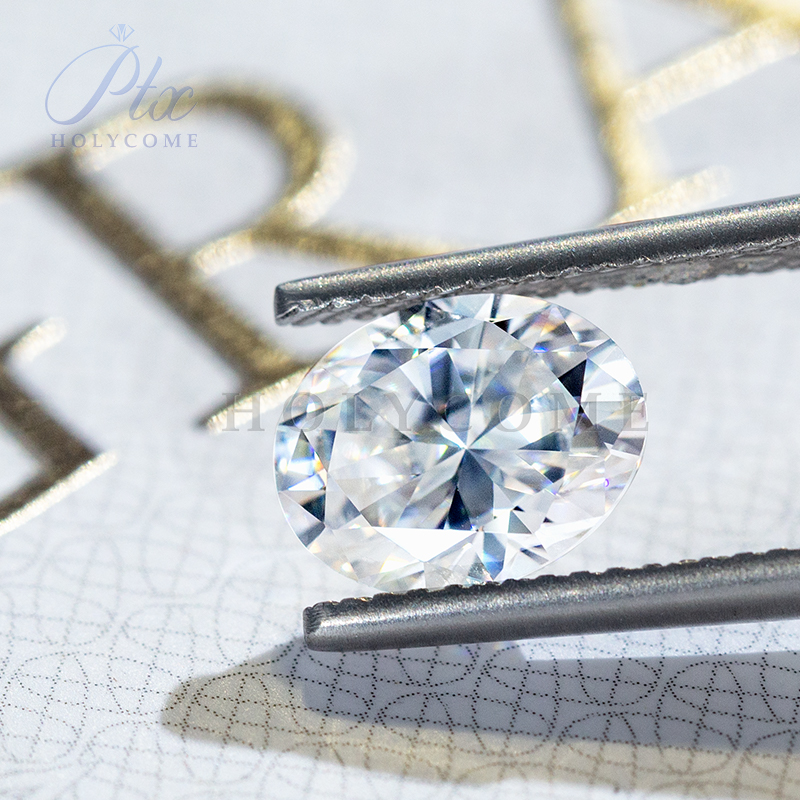 Moissanite Gemstone Oval Cut Brilliant Cut D Color VVS1 Lab Synthetic Created Heat Diamond for DIY Jewelry Making Materials with GRA Report